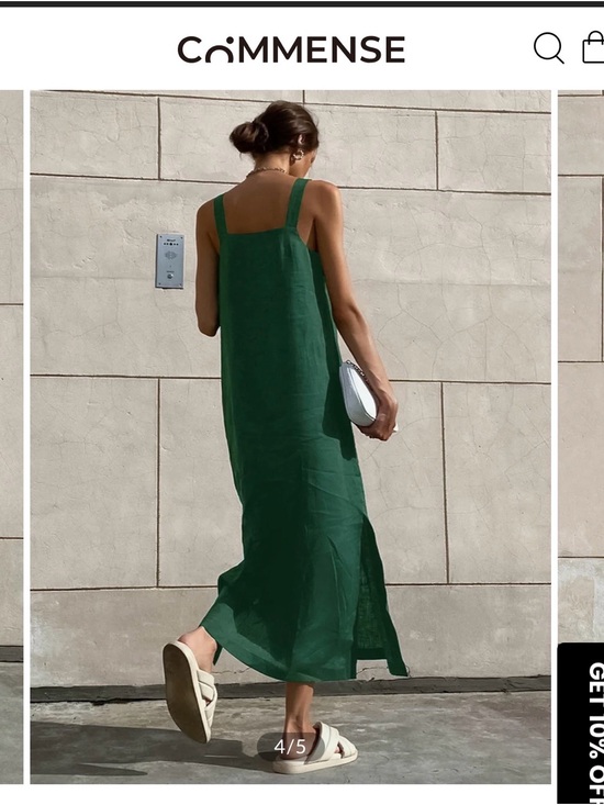 Commense Dresses & Skirts - Commense Emerald Green Linen Slip Maxi Dress